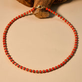 Boho Choker Halskette mit Emaille-Perlenverzierung - Rot